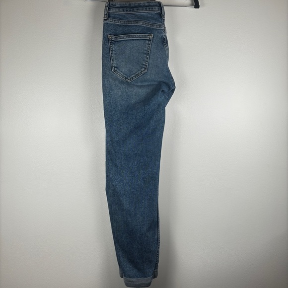 Moto Ankle Length Jeans with Floral Fabric Accents - Picture 4 of 7